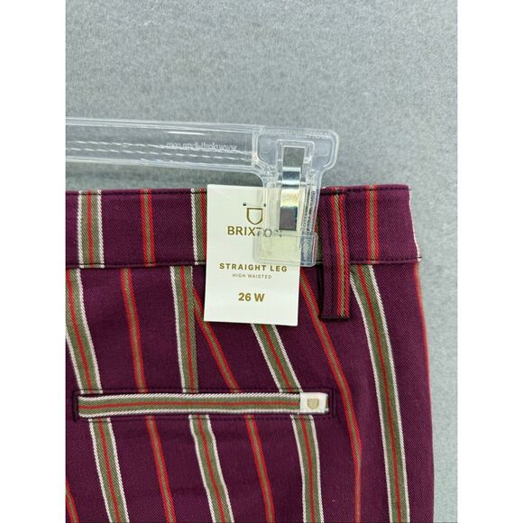 NWT Brixton Womens Multicolor Striped High Waisted Straight Leg Pants Size 26W - Picture 4 of 8